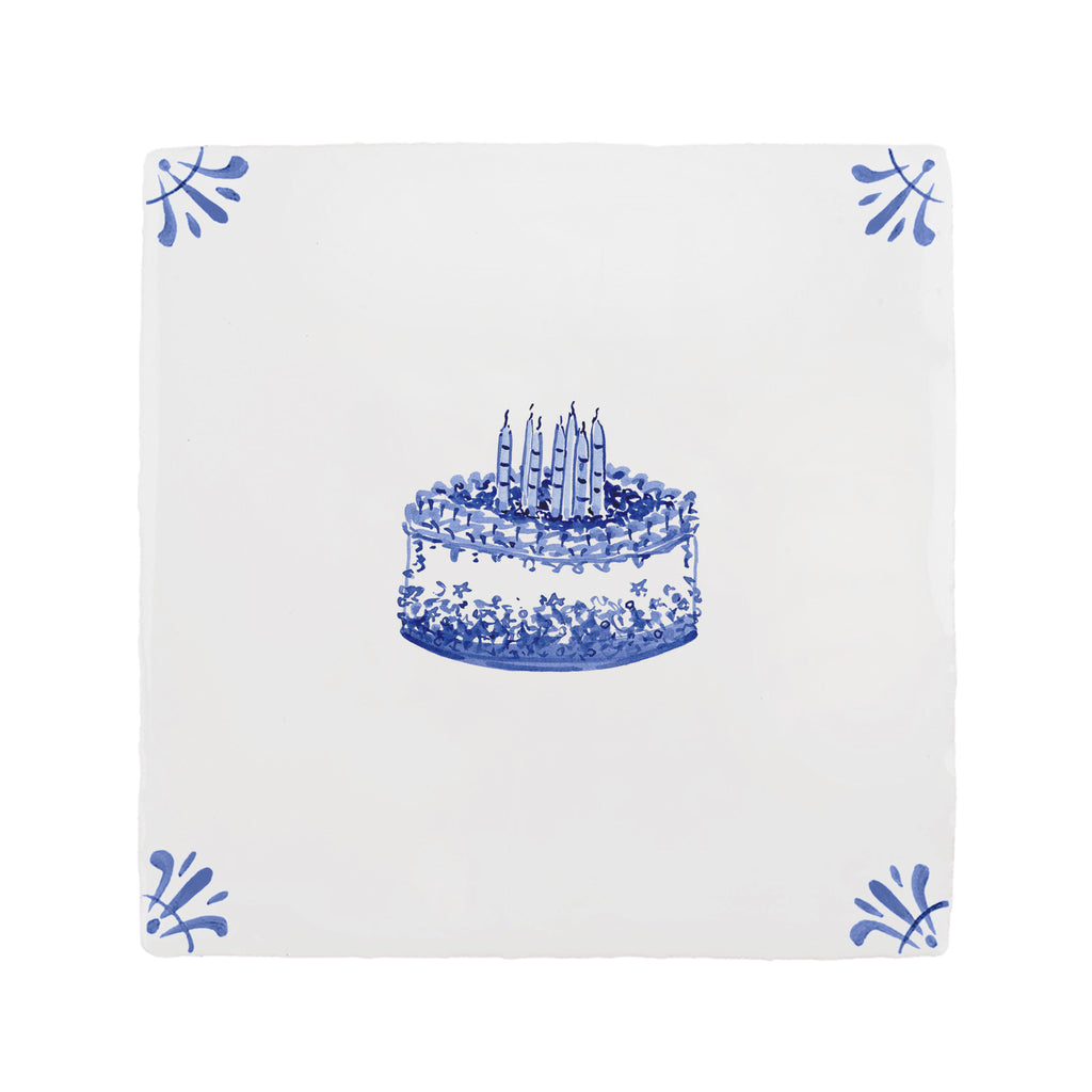 Birthday Cake Delft Tile