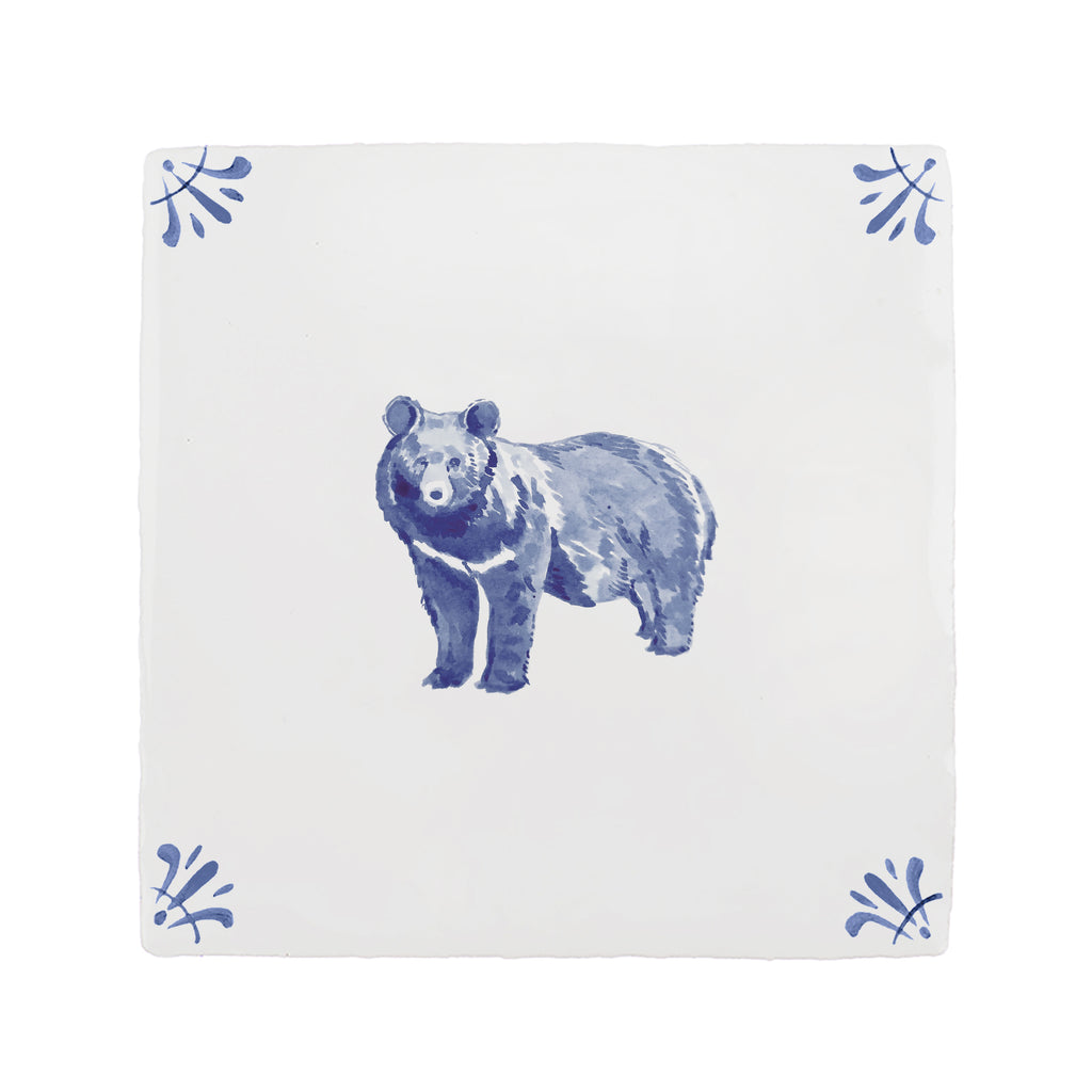 Black Bear Delft Tile