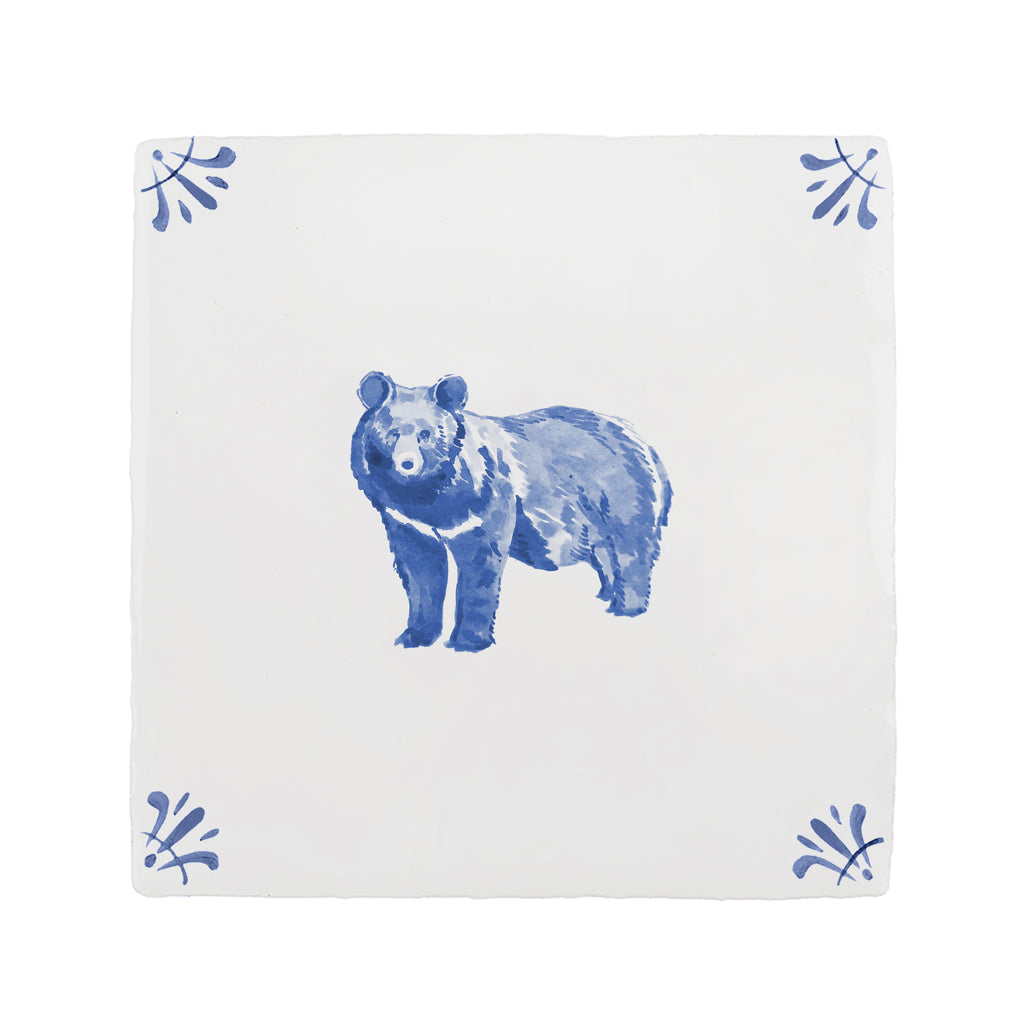Black Bear Delft Tile
