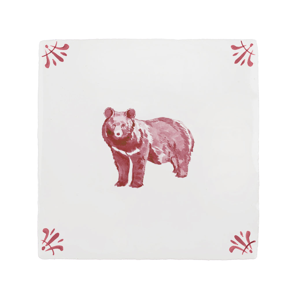 Black Bear Delft Tile