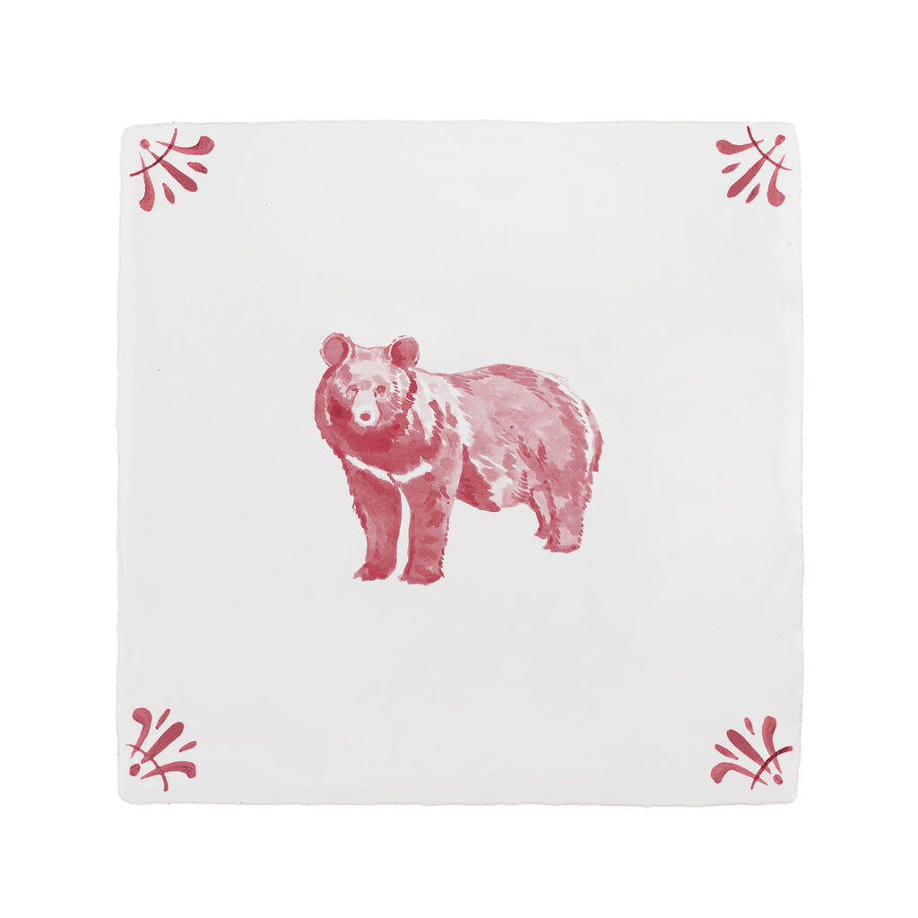 Black Bear Delft Tile
