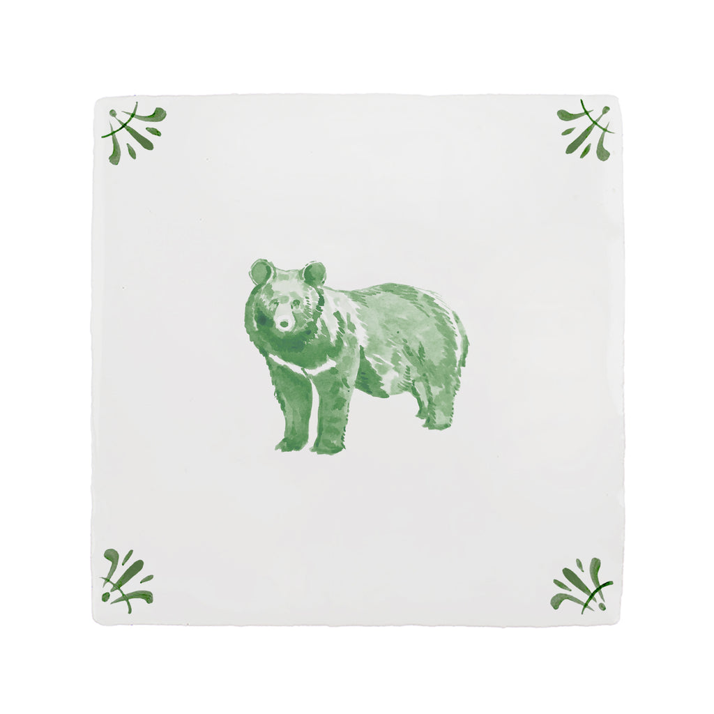Black Bear Delft Tile