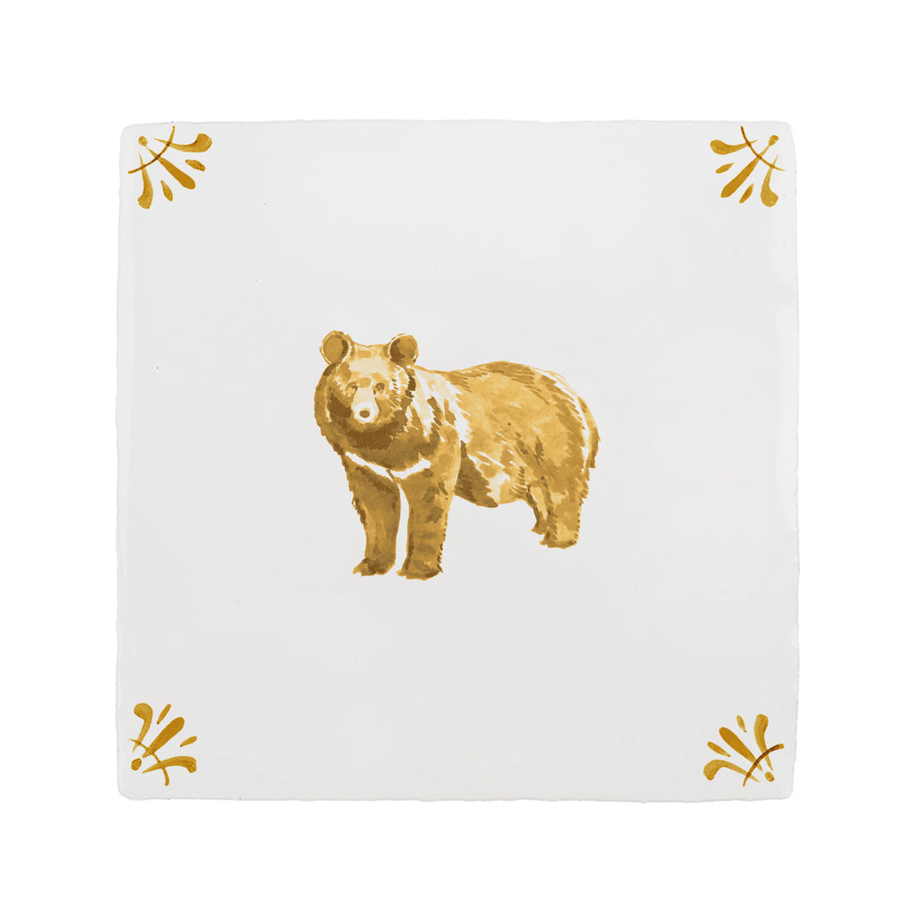 Black Bear Delft Tile