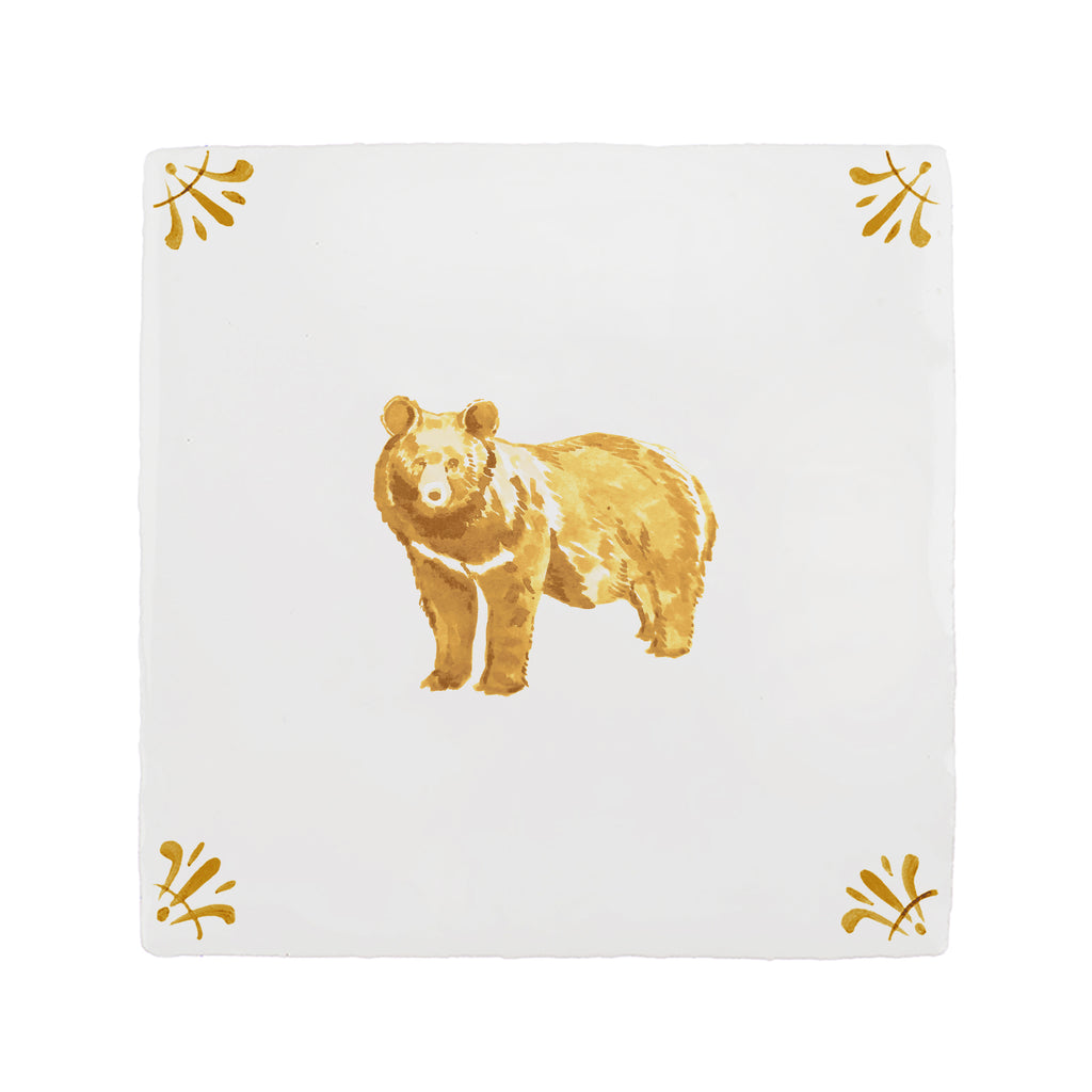 Black Bear Delft Tile