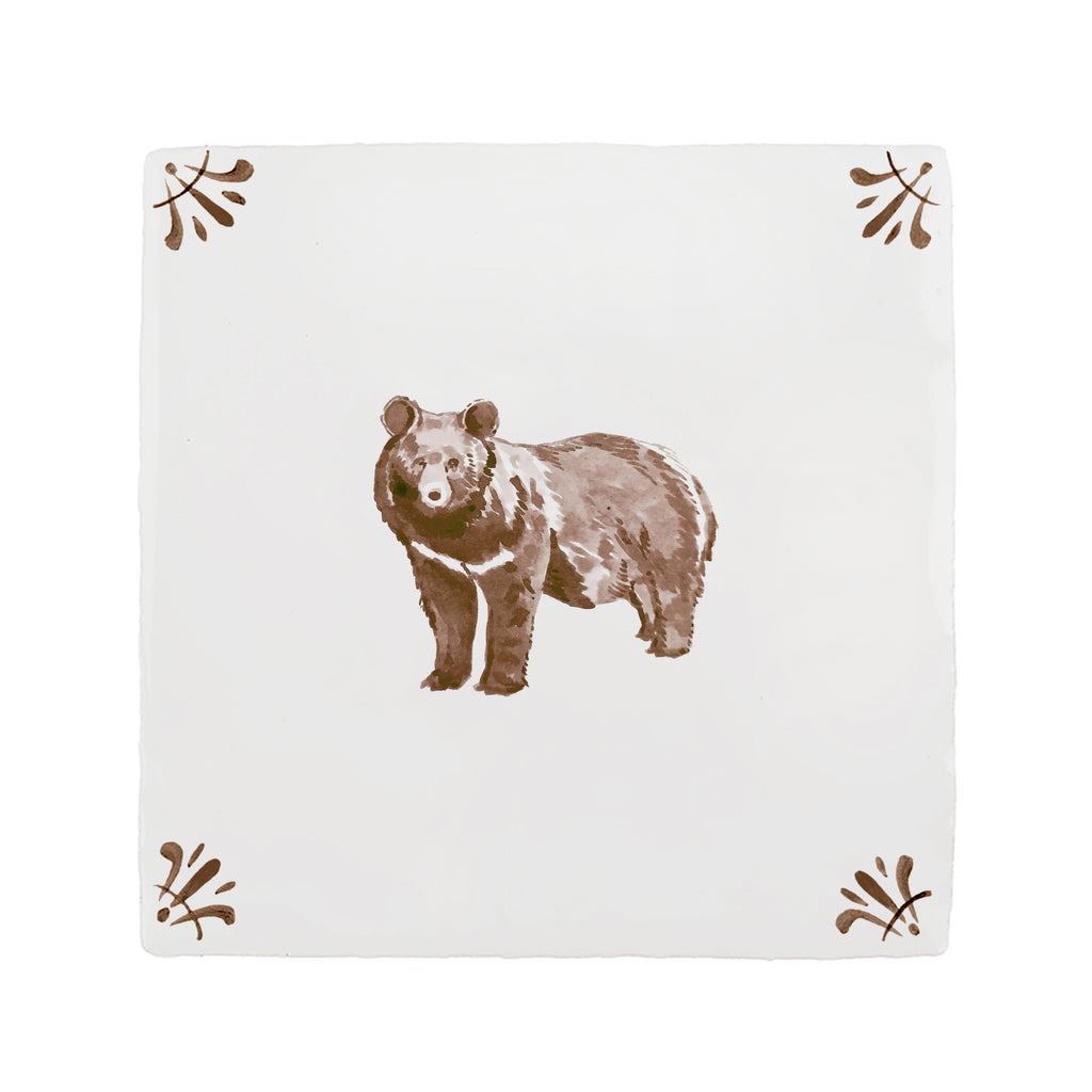 Black Bear Delft Tile