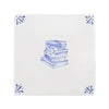 Stacked Books Delft Floor Tile