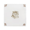Stacked Books Delft Floor Tile