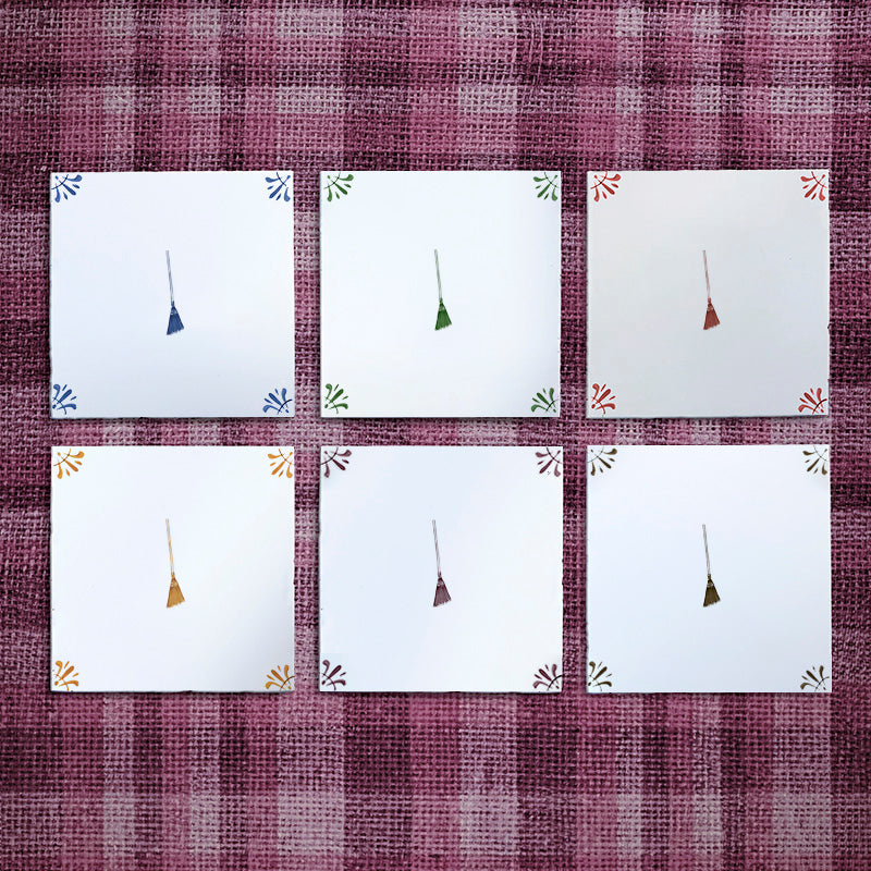 Broom Delft Tile