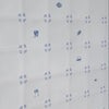 White tiles with blue patterns and David Bowie themed illustrations