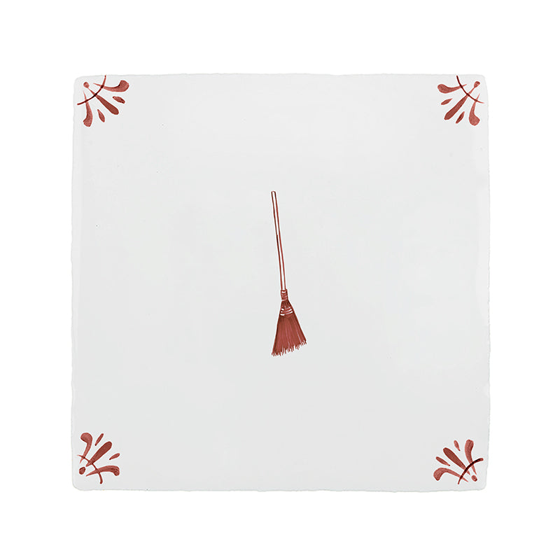Broom Delft Tile
