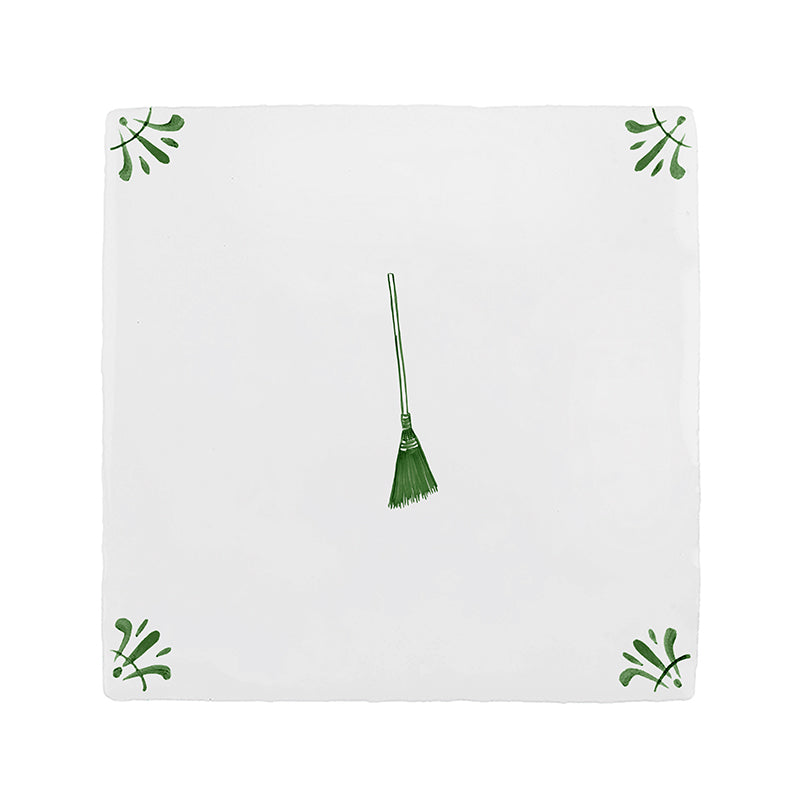 Broom Delft Tile