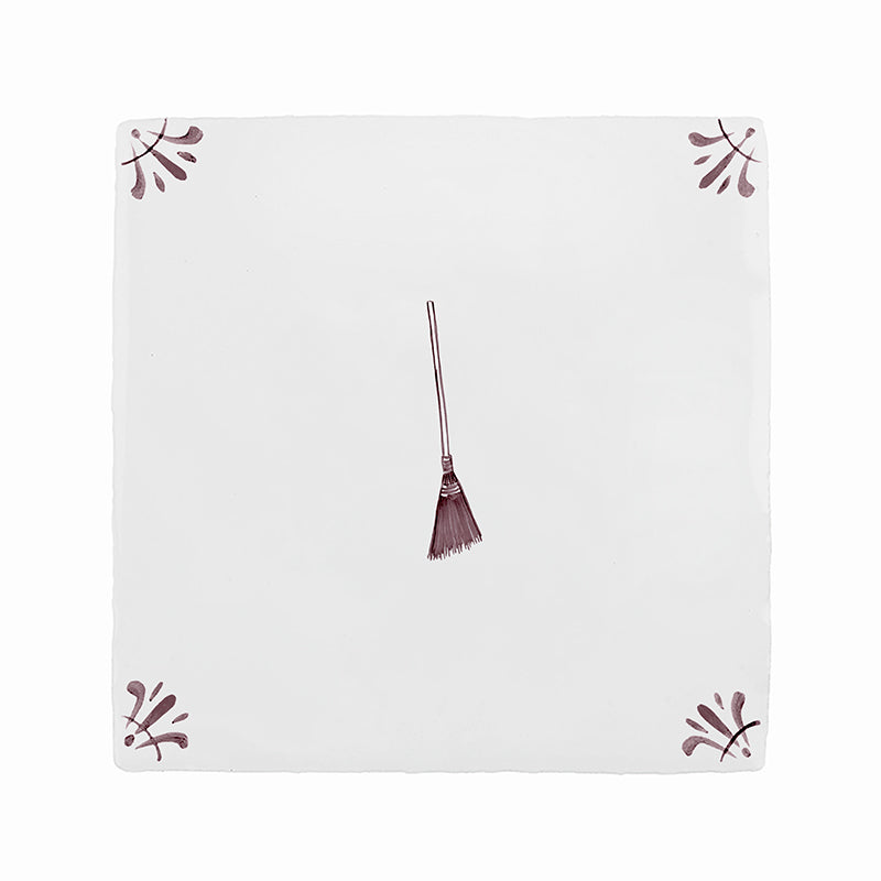 Broom Delft Tile
