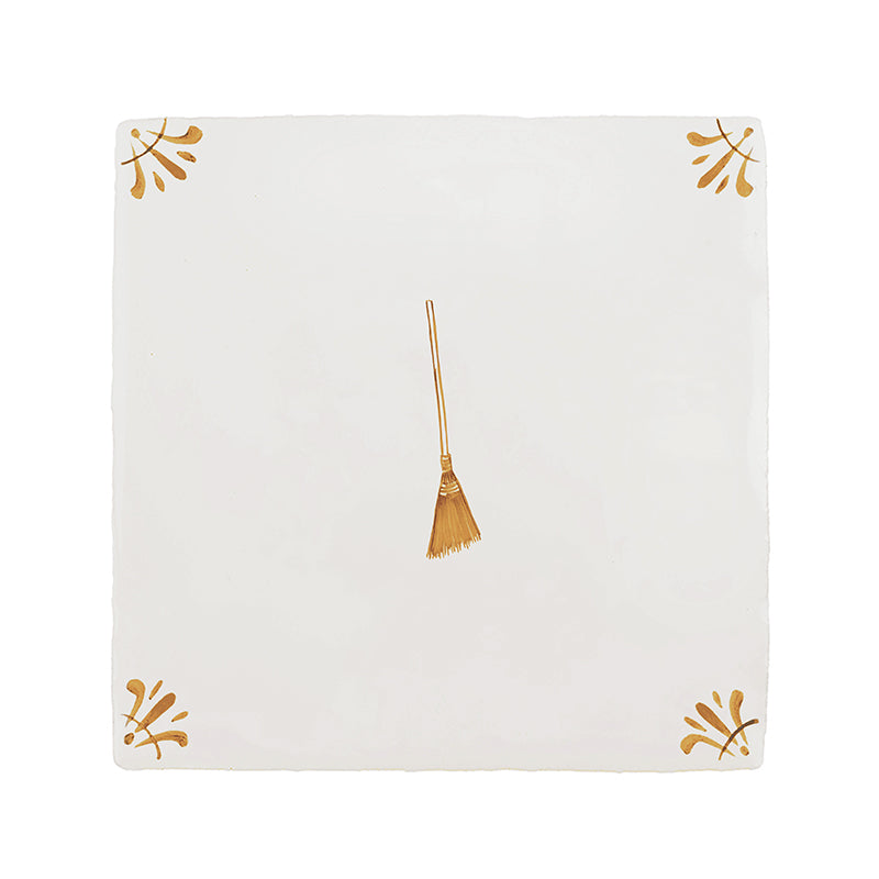 Broom Delft Tile