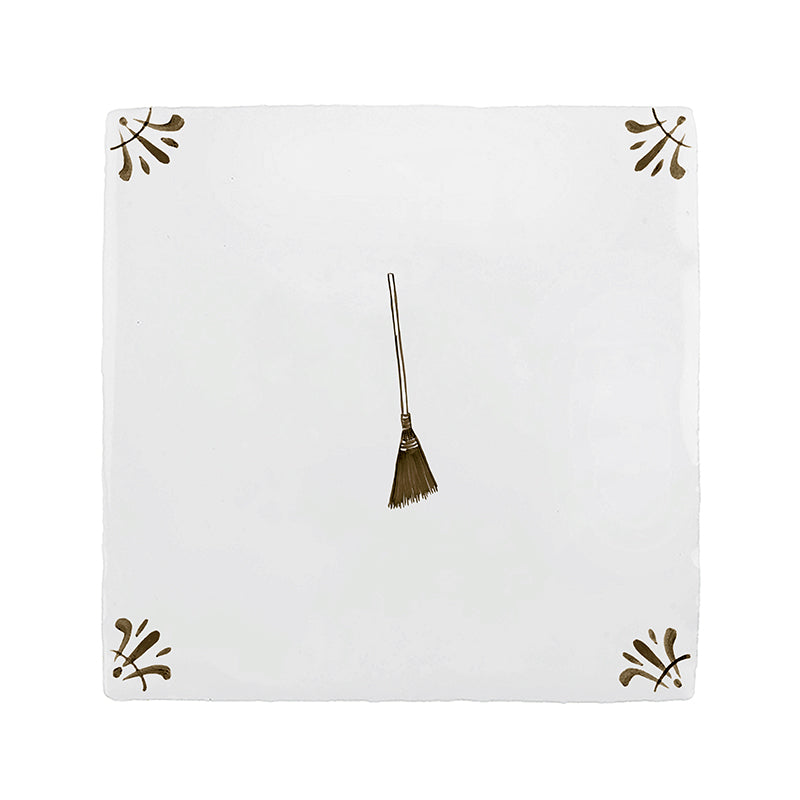 Broom Delft Tile