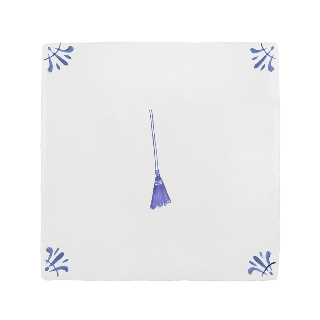 Broom Delft Tile