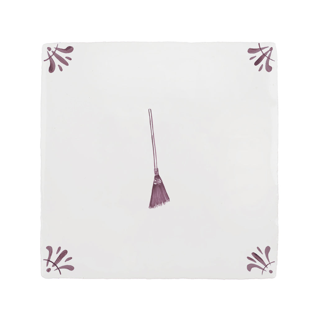 Broom Delft Tile