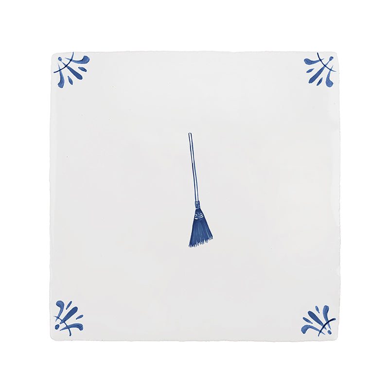 Broom Delft Tile