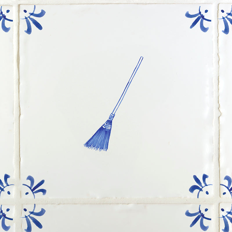 Broom Delft Tile