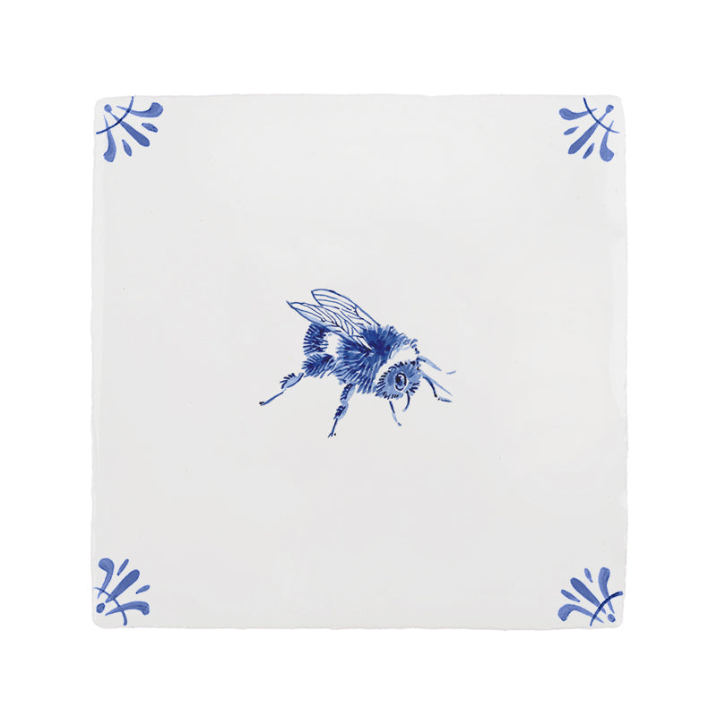 Bumble Bee Delft Tile, 15cm Sample