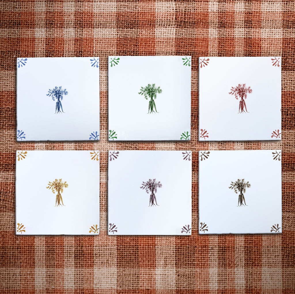 Bunch of Carrots Delft Tile