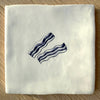 End of Line, Bacon Slices Delft Tile, Navy Blue