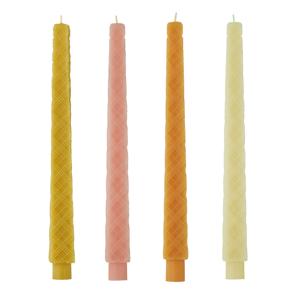Tartan Obelisk Taper Candles, Pack of 4, Skye Sunset