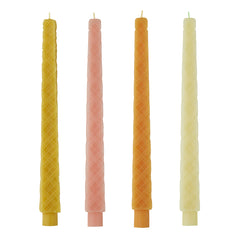 Tartan Obelisk Taper Candles, Pack of 4, Skye Sunset