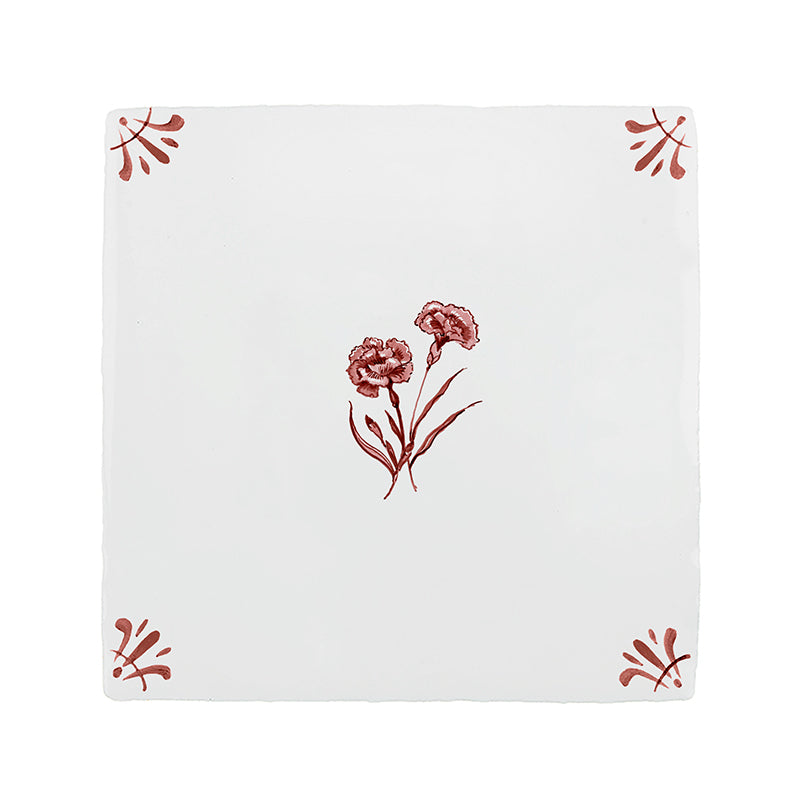 Carnation Delft Tile