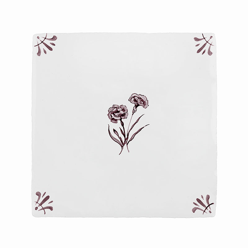 Carnation Delft Tile