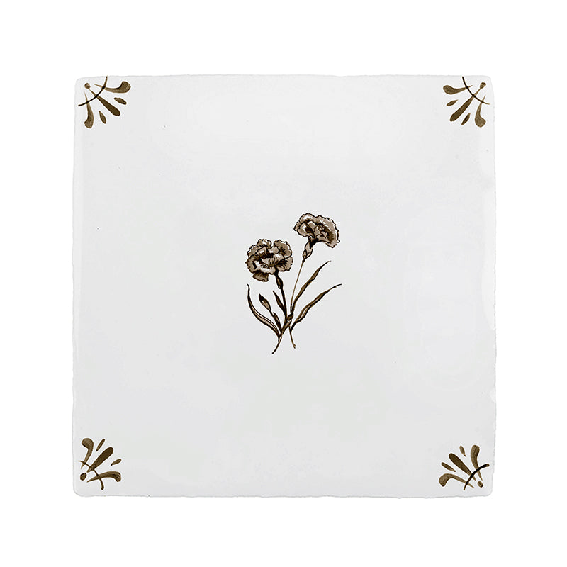 Carnation Delft Tile