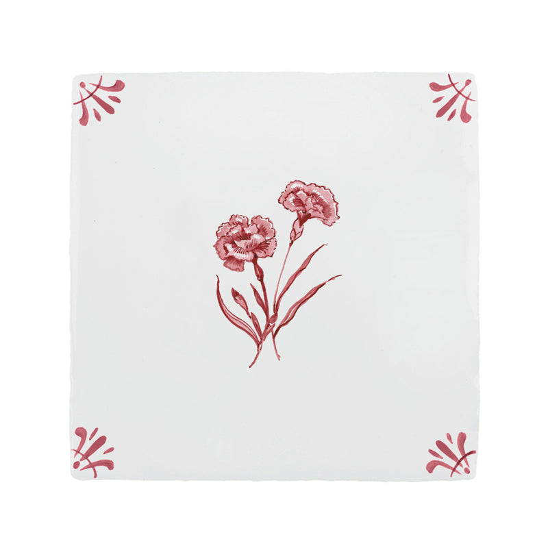 Carnation Delft Tile