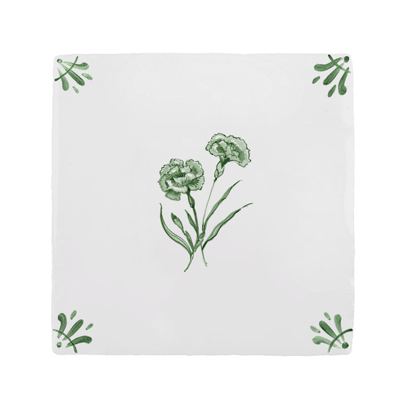 Carnation Delft Tile