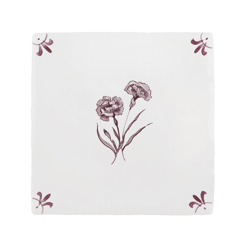 Carnation Delft Tile