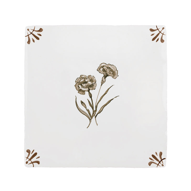 Carnation Delft Tile