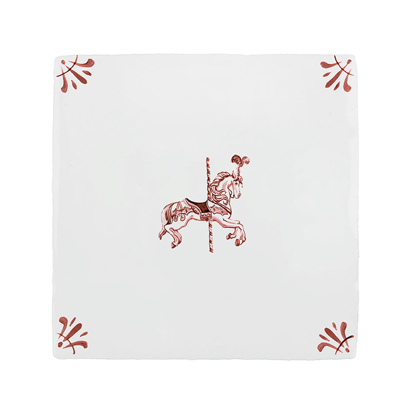 Carousel Horse Delft Tile