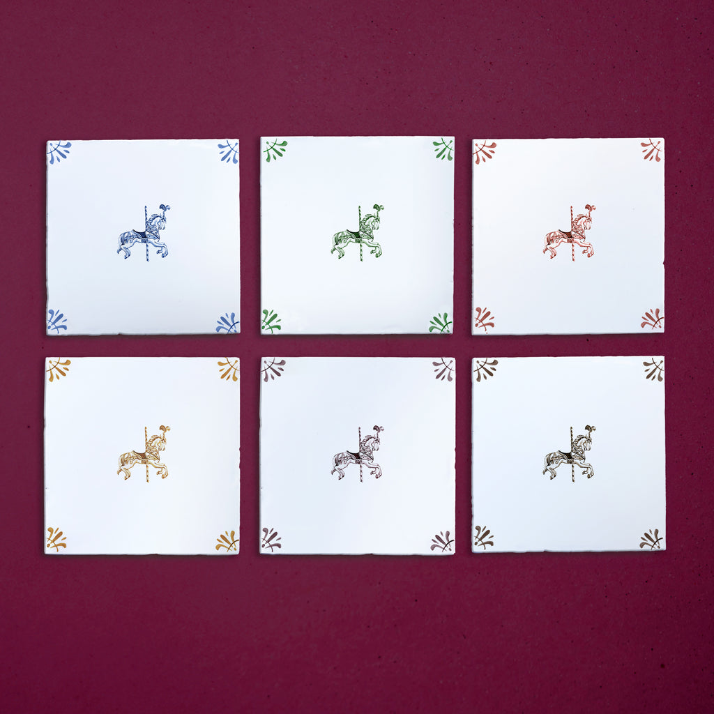 Carousel Horse Delft Tile