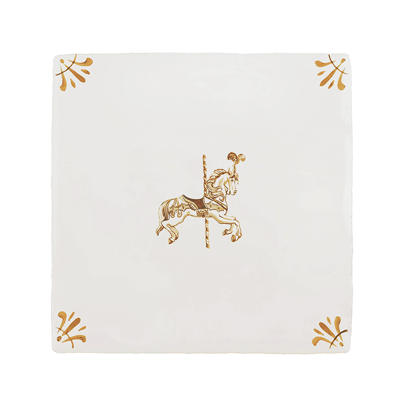 Carousel Horse Delft Tile