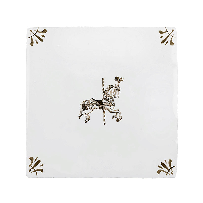Carousel Horse Delft Tile