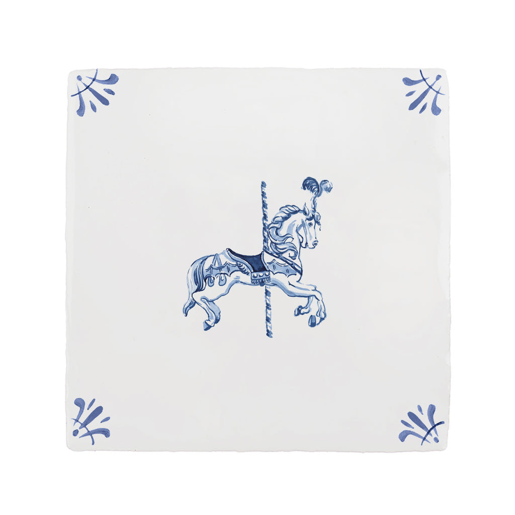 Carousel Horse Delft Tile