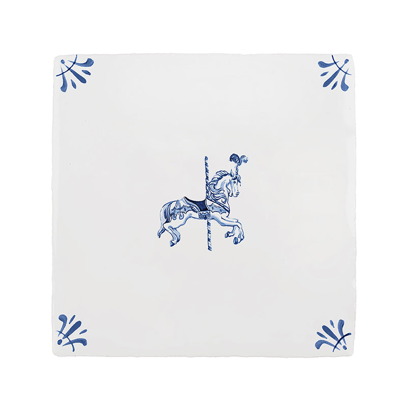 Carousel Horse Delft Tile