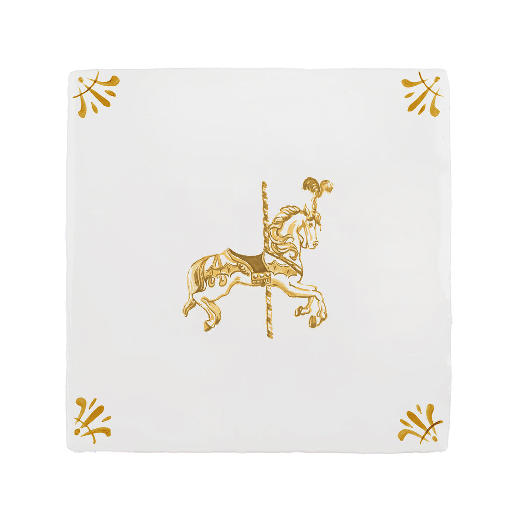 Carousel Horse Delft Tile