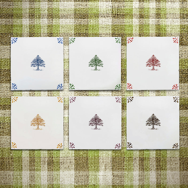 Cedar Tree Delft Tile