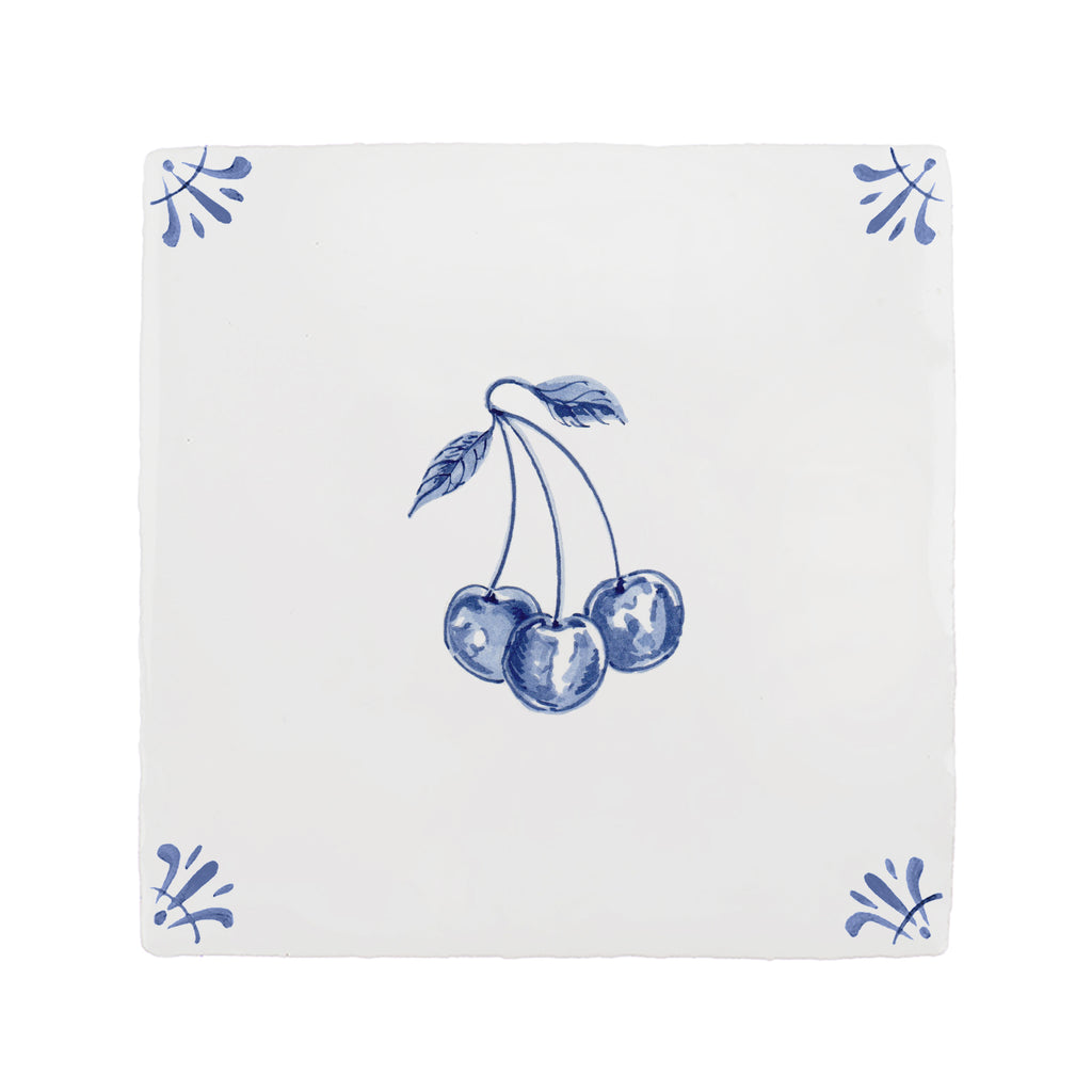 Cherries Delft Tile