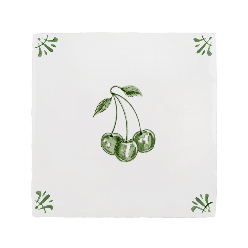Cherries Delft Tile