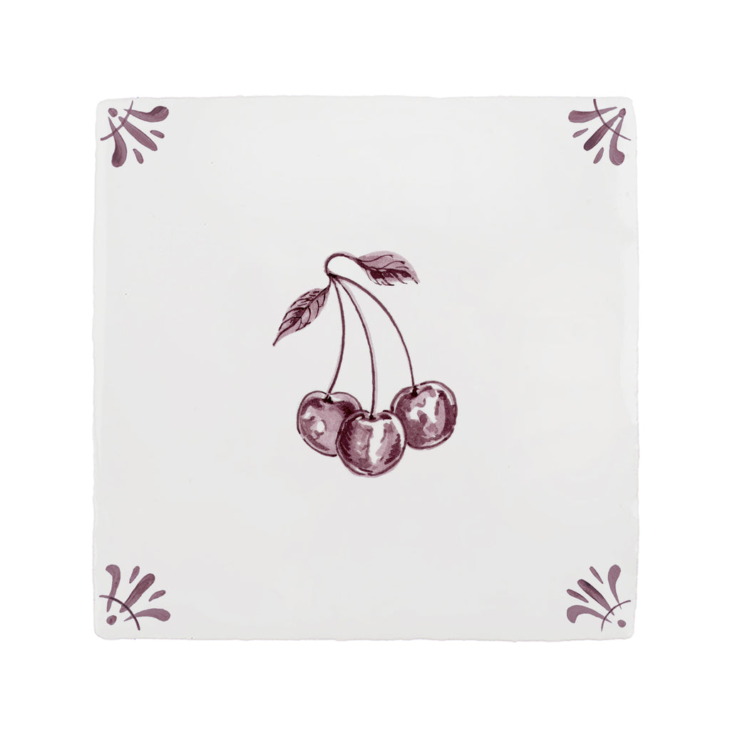 Cherries Delft Tile