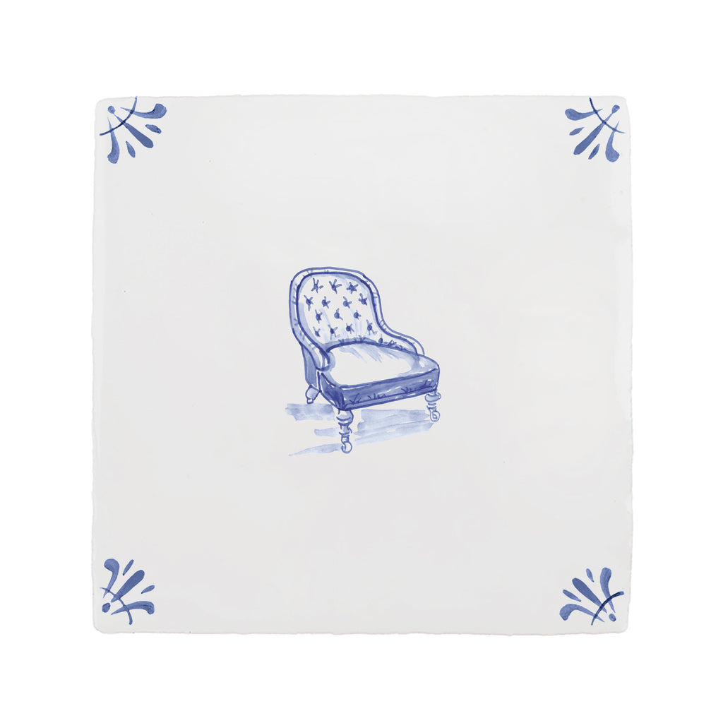 Chesterfield Chair Delft Tile