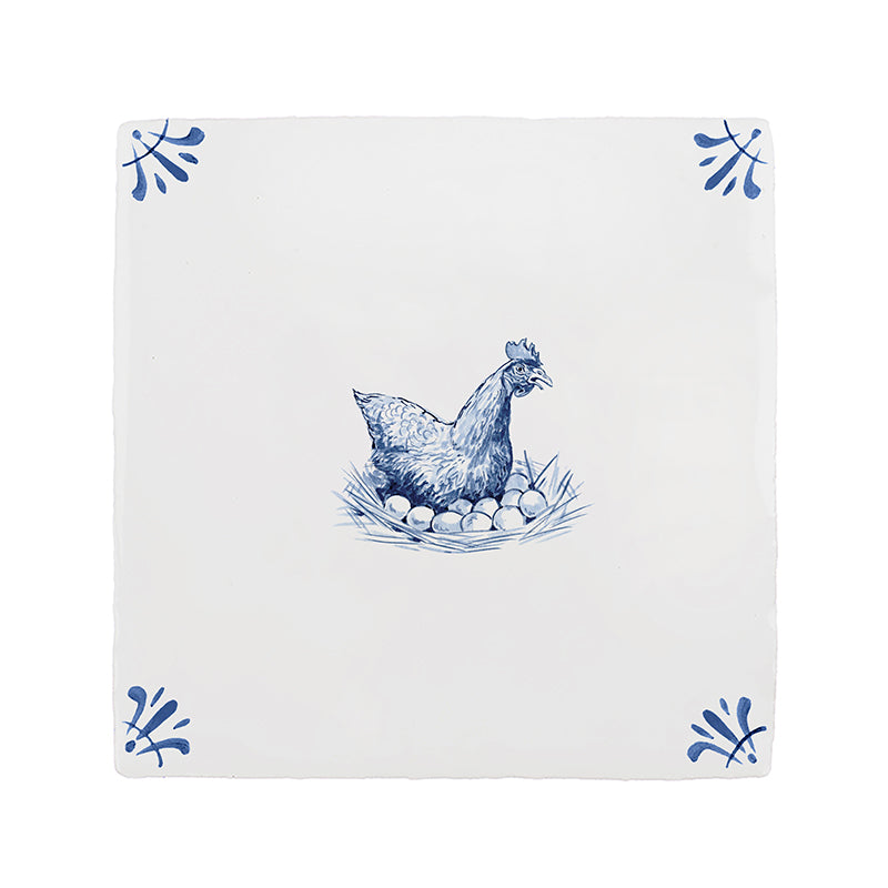 Chicken Delft Tile | Petra Palumbo