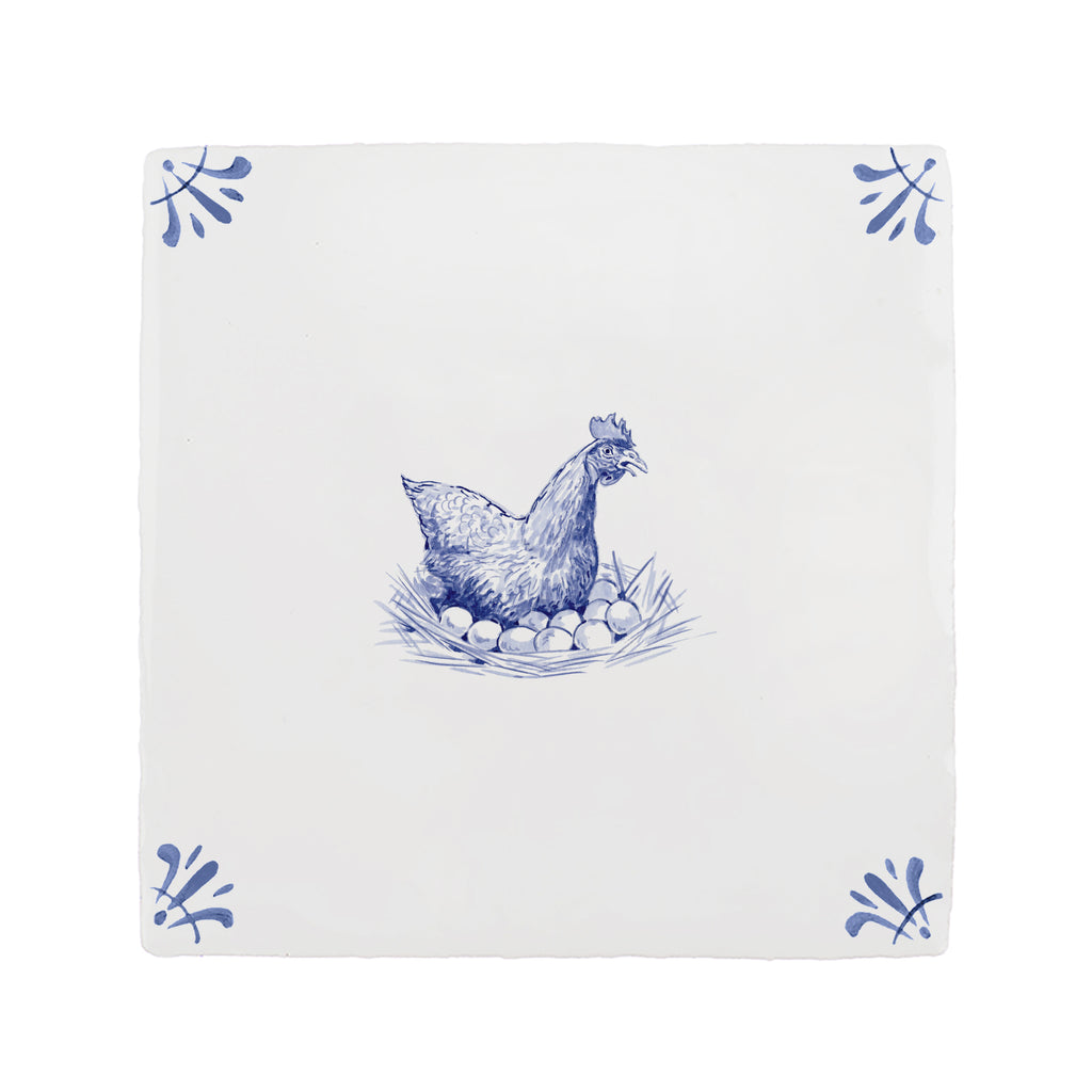 Chicken Delft Tile