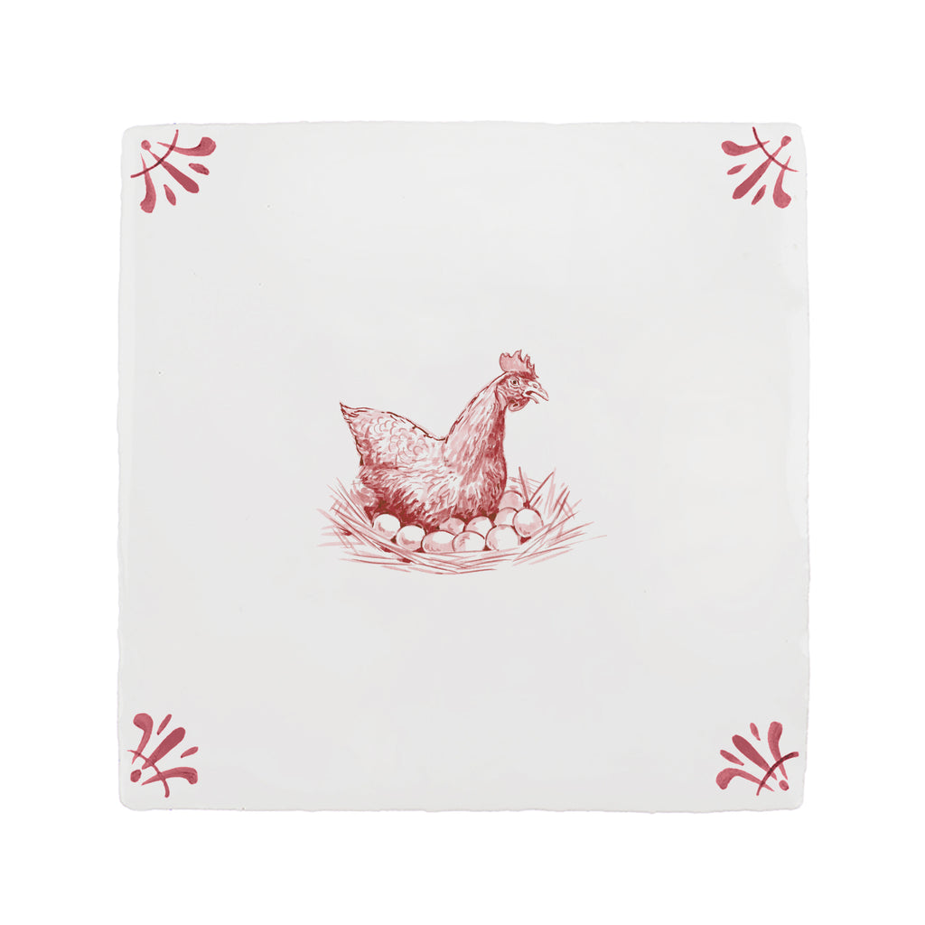 Chicken Delft Tile