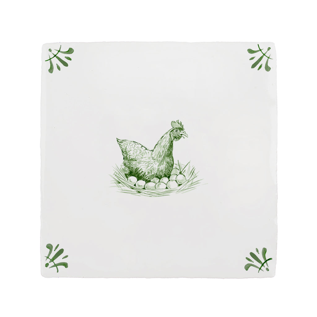 Chicken Delft Tile